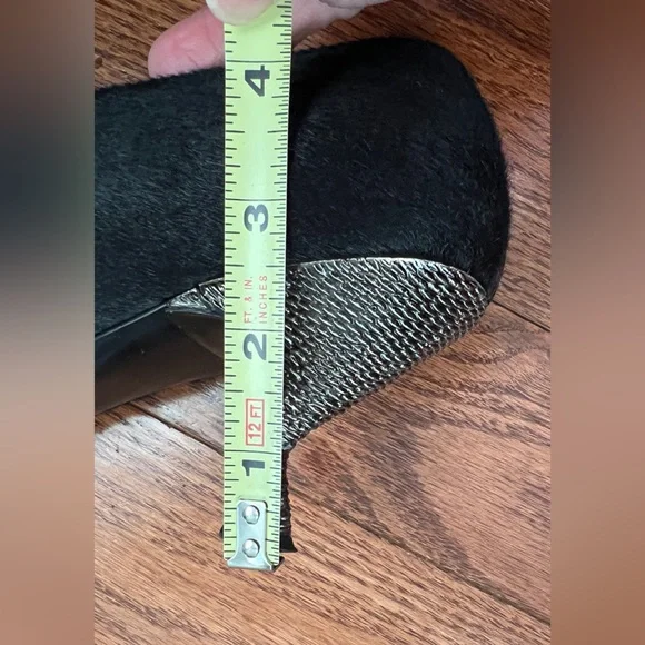 PRADA - Glossy Black Buckle Pointed Toe Pony Hair Low Heel Pumps Sz 41 US 11 - Picture 12 of 12